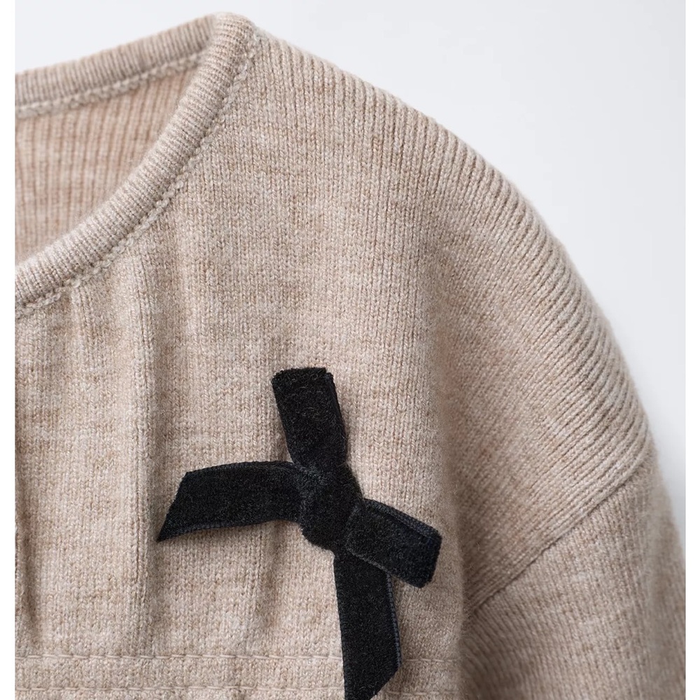 ZARA KNIT DRESS WITH BOWS - Picture 3 of 10